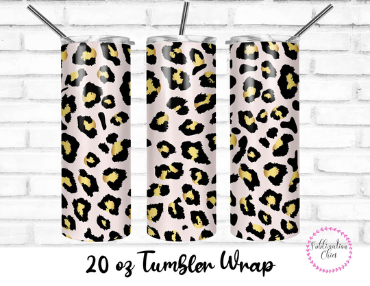 Pink & Leopard | 20 Oz-Transfer For Tumbler Skinny Tumblers Ready To Sublimation Designs Chics