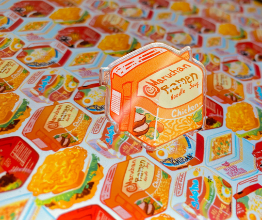 Chicken Flavor Ramen Pin | Acrylic Anime Pins, Aesthetic Art, Otaku, Instant Ramen Lover, Geek Gift, Pin Collector, Foodie, Food