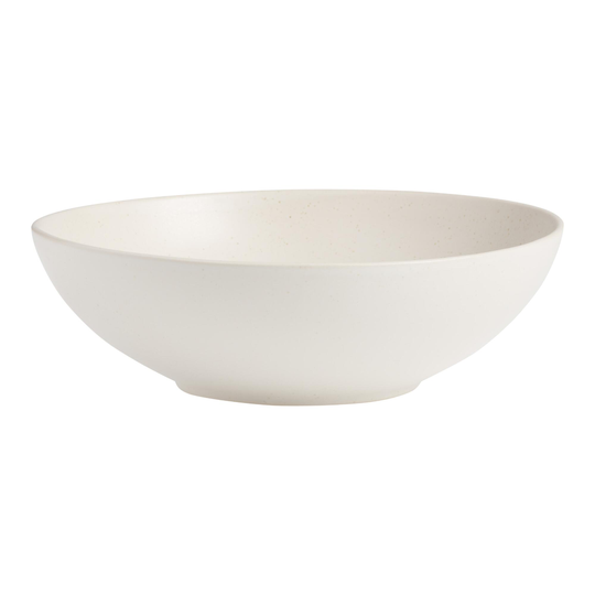 Cream Speckled Flekk Serving Bowl: White by World Market
