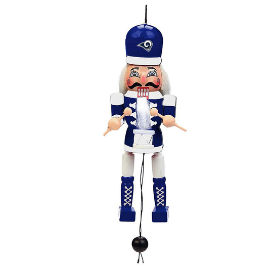 Los Angeles Rams Pull String Wooden Nutcracker Ornament, Multicolor