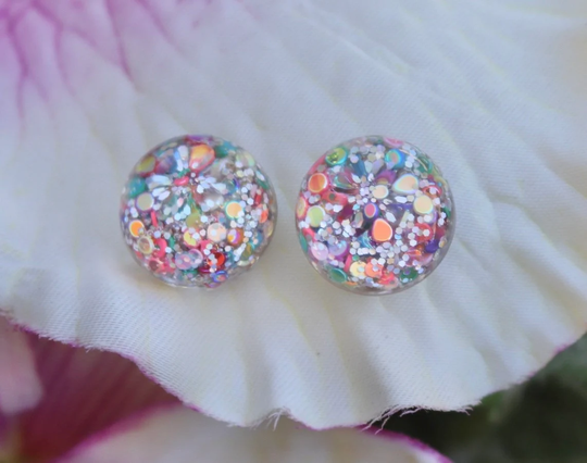 Gem Orb Sparkle Studs/Round Statement Earrings Choose Color Scheme Party Jewelry Stud Earring Lead Nickel Free Hardware Gift