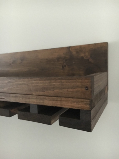 Wood Wine Rack | The Ryan Shelf & Glass Holder Organizer Unique Bar Shelves Rustic Shelving Storage