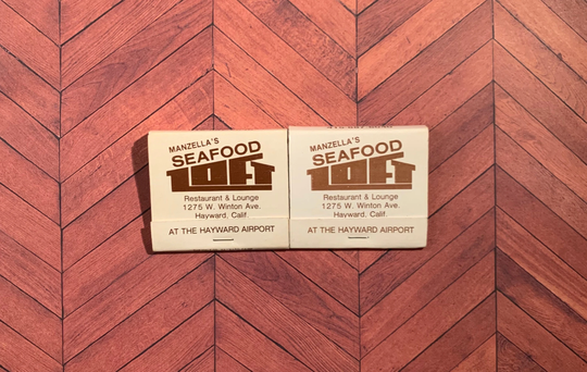 Vintage Matchbooks, Manzellas Loft, Restaurant, Hayward, California, Lot Of 2, with All Match Sticks, Free Ship in Usa