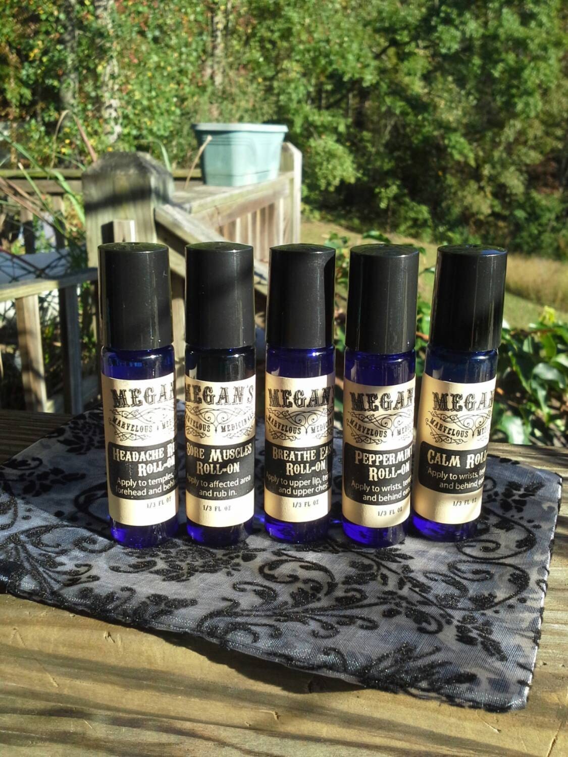 Roll-On Gift Set, Essential Oil Blends, Jojoba Oil, Therapeutic Grade Oils, Headaches, Calm, Breath Easy, Peppermint, Sore Muscles