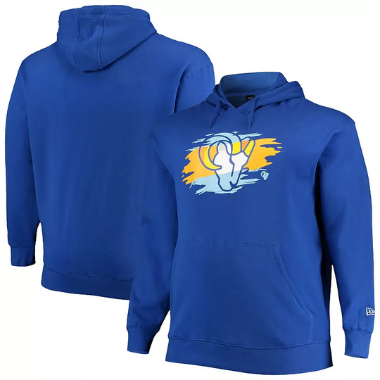 Men's New Era Royal Los Angeles Rams Big & Tall Primary Logo Pullover Hoodie, Size: 2XLT, LAR Blue