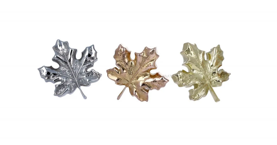 Anatometal Maple Leaf Threadless Ends Are Made Out Of Solid 18K Gold
