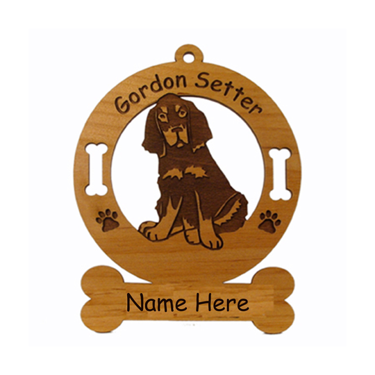 3276 Gordon Setter Pup Dog Ornament Personalized With Your Dog's Name