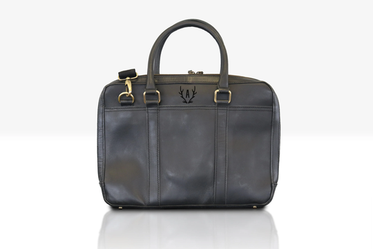 Leather Briefcase, Personalized Briefcase, Monogrammed Laptop Bag, Leather Shoulder Handle Bag, Graduation Gift, Gift For Him