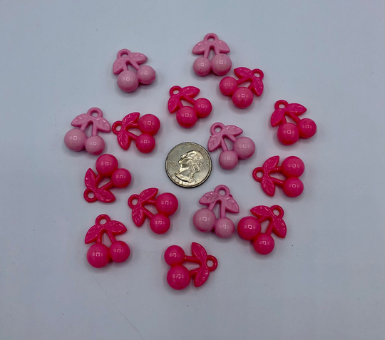 15 Pink Cherry Charm Package For Sugar Bear Toy, Pocket Pet Bird Small Animal Exotic Toy