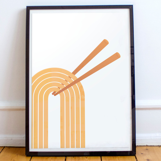 Ramen Print, Illustration, Japan, Gift For Housewarming, Travel, Noodles, Foodie Gift, Kitchen Wall Art, Chow Mein, Chinese Food Art