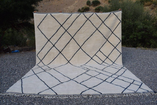 8x10, 9x12, 10x13, Moroccan Beni Ourain Rug, Tapis Berbere Beniourain, Vintage Azilal Contemporary Rug Mrirt Handmade Beni Teppich
