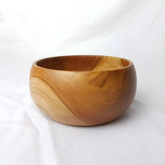 Wooden Bowl, Teak Wood Salad Ramen Dining Room Table Centerpieces