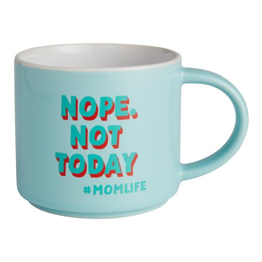 Aqua Blue Nope Not Today Mug - Stoneware by World Market
