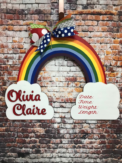 Rainbow Baby Door Hanger