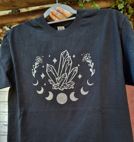 Crystals & Moon Phases Black T Shirt