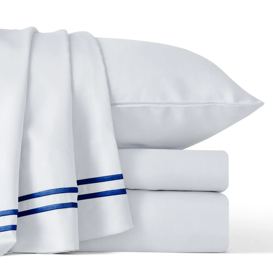 Subrtex Tencel Twin Extra Long 300-Thread Count Cotton Blend White Bed Sheet | SBTQS3TX-WH