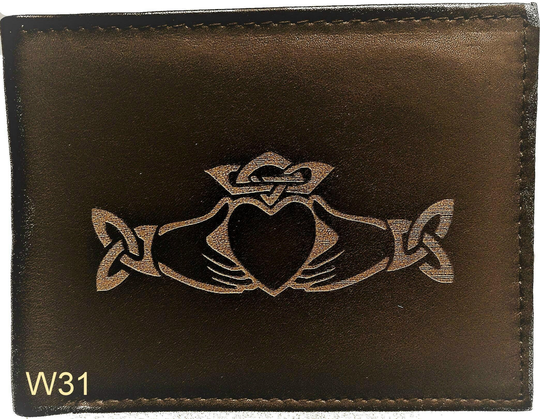 Claddagh Wallet, Celtic Knot Leather Wallet