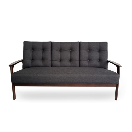 Best Selling Home Decor Duluth Midcentury Black and Walnut Polyester/Blend Sofa | 309009
