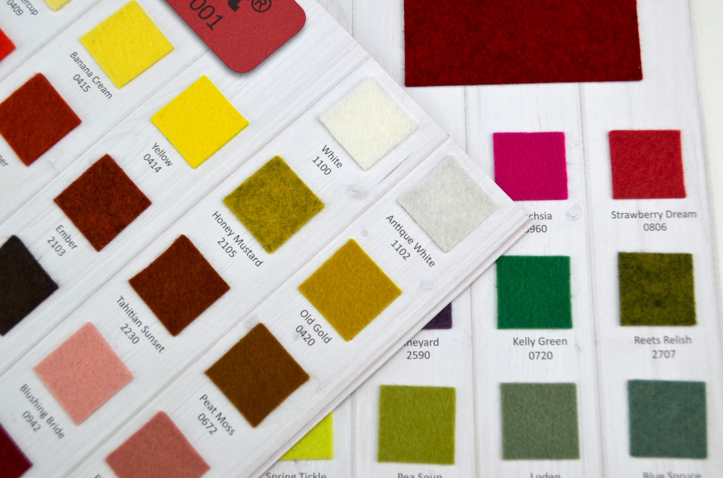 Swatch Cards Wool Blend Felt Swatch Cards, Sample Fabric Samples, Color Swatches, Cards
