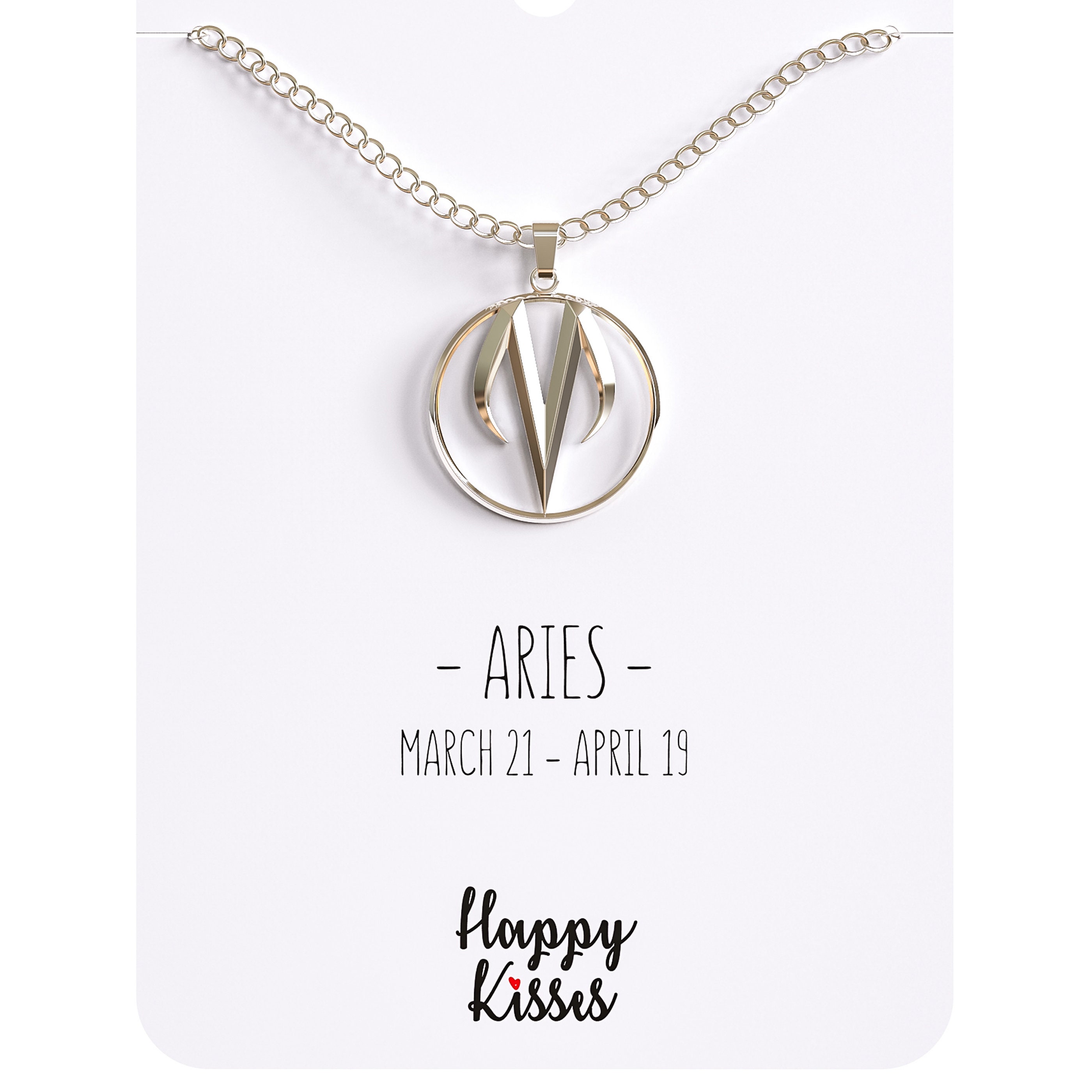 Aries Constellation Zodiac Necklace - March 21 To April 19 Astrology Horoscope Pendant Silver Plated- Birthday