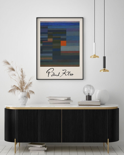 Klee Print | Fire in The Evening Paul Klee Exhibition Poster Wall Decor Art Home Abstract