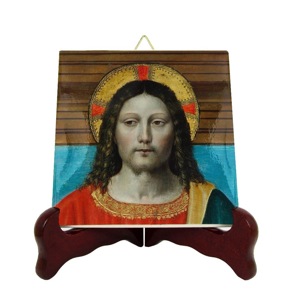The Holy Face Of Jesus - Religious Icon On Ceramic Tile Catholic Gift Art Christ Devotional Pray
