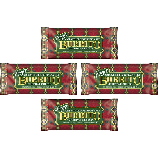 Amy's Bean and Rice Burrito with Cheddar Cheese, 4/Pack (903-00142)