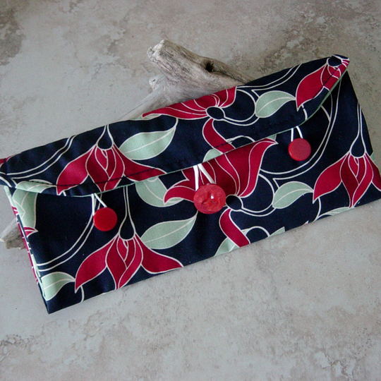 Travel Jewelry Organizer, Clear Pockets Tropical Floral Fabric Accessory Gift, Storage Organizer