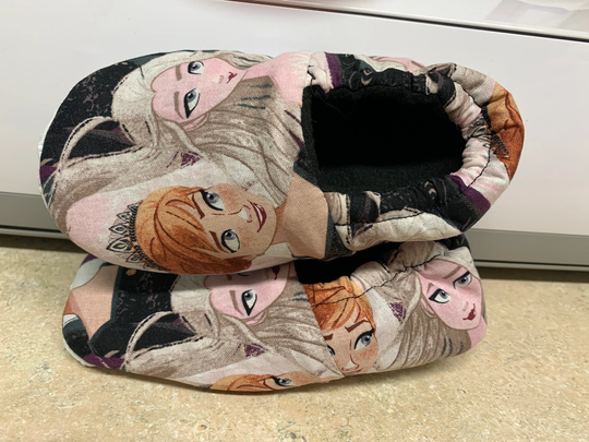 Frozen Elsa Anna Faces Print Soft Sole Slipper Socks