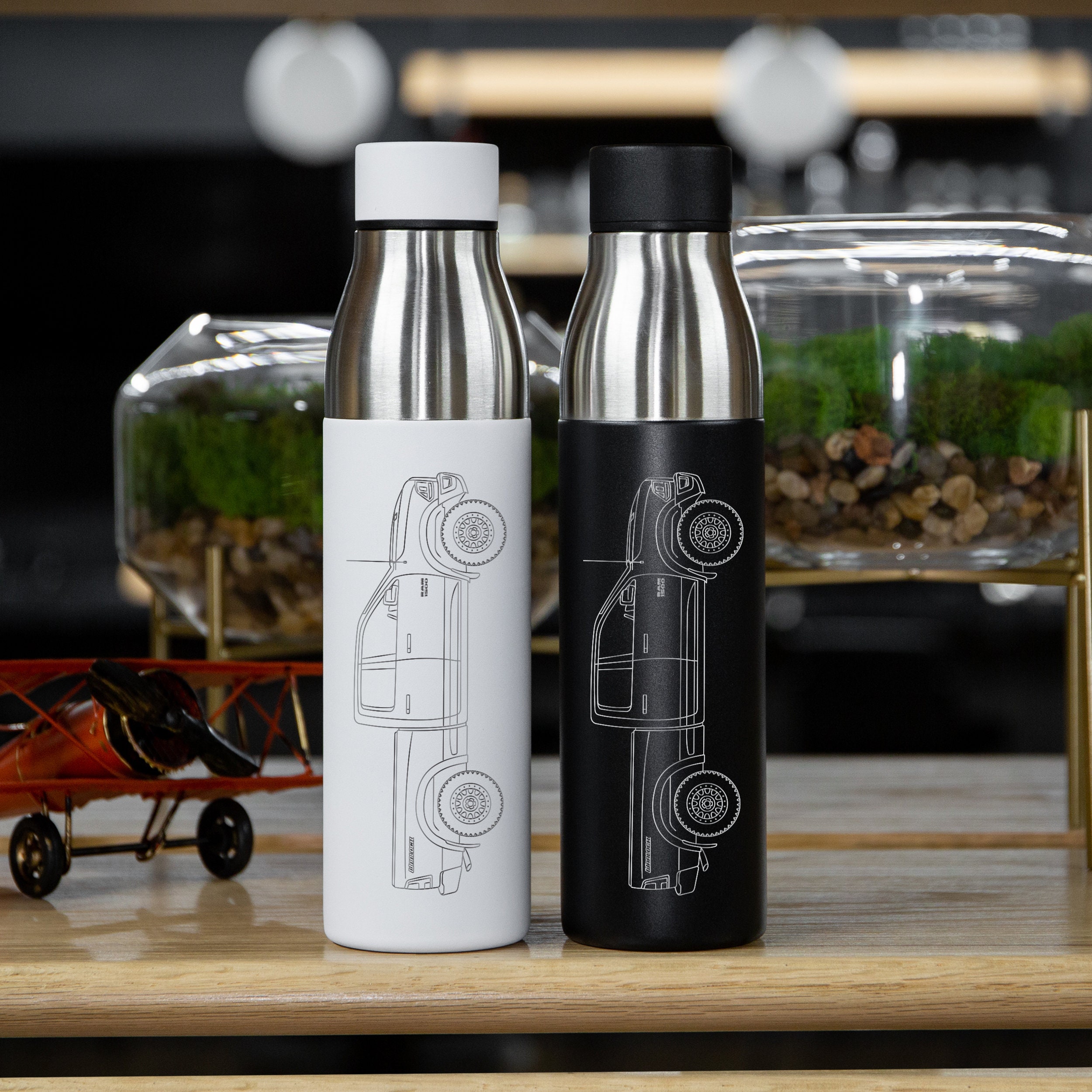 Dodge Ram 1500 Warlock Truck, Personalized Gift, Insulated Water Bottle, Engraved, Gift For Husband, Gift Boyfriend, Car Accessories