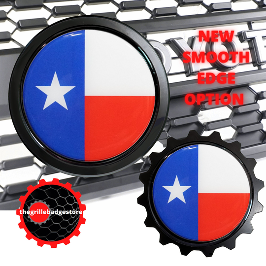 Texas Color Black Trim Grille Badge - Fits Many Vehicles Like Fj Cruiser & 4Runner 5Th Gen/Newer Tacoma & Tundra
