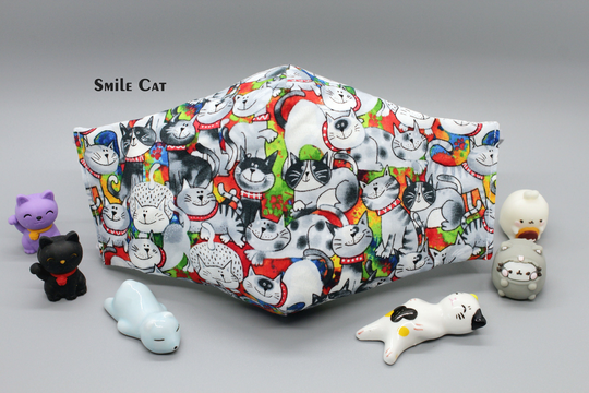 Smile Cats/Face Mask Gray Adjustable Soft Elastic Filter Pads Separately Seamless Nose Wire