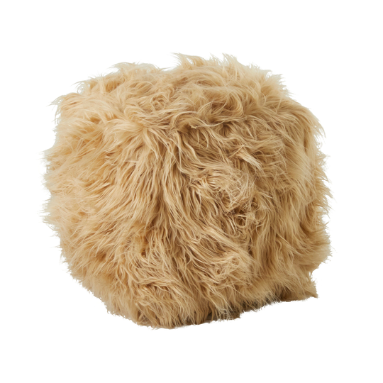 Grayson Lane Modern Brown Polyester/Polyester Blend Round Ottoman | 98825