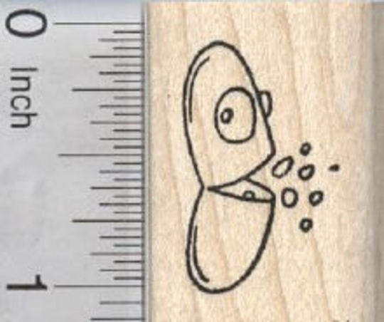 Get Well Rubber Stamp, Medicine Capsule A29419 Wood Mounted