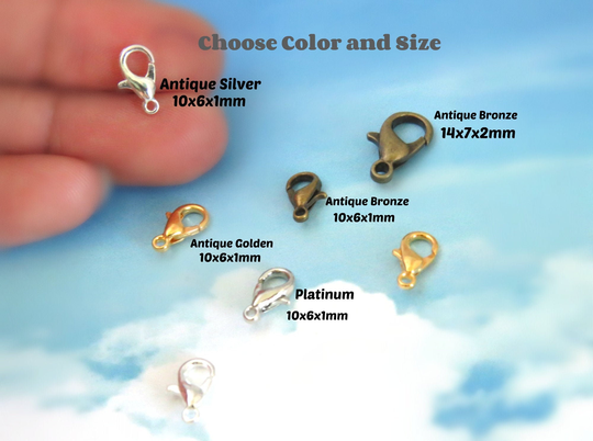 Lobster Claw Clasps/ Jewelry Making Supply/ Platinum Clasp For Jewelry/ 10/50/100 Clasps 10mmx6mmx1mm Clasp/ Bronze