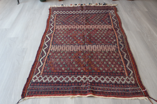 Vintage Caucasian Kilim, Ethnic Kilim Rug, Special Area Bohemian Decorative Rug/N-650 3'8"x6'6" Feet