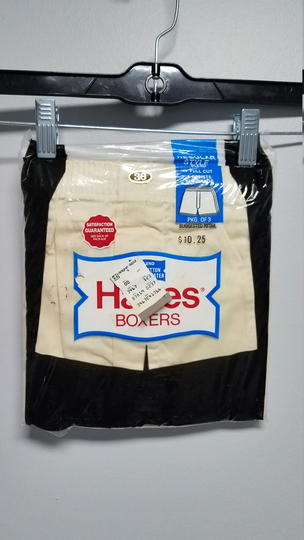 Vintage Men's Boxers 1983 3/Pack By Hanes Never Worn, Still in Sealed Original Package