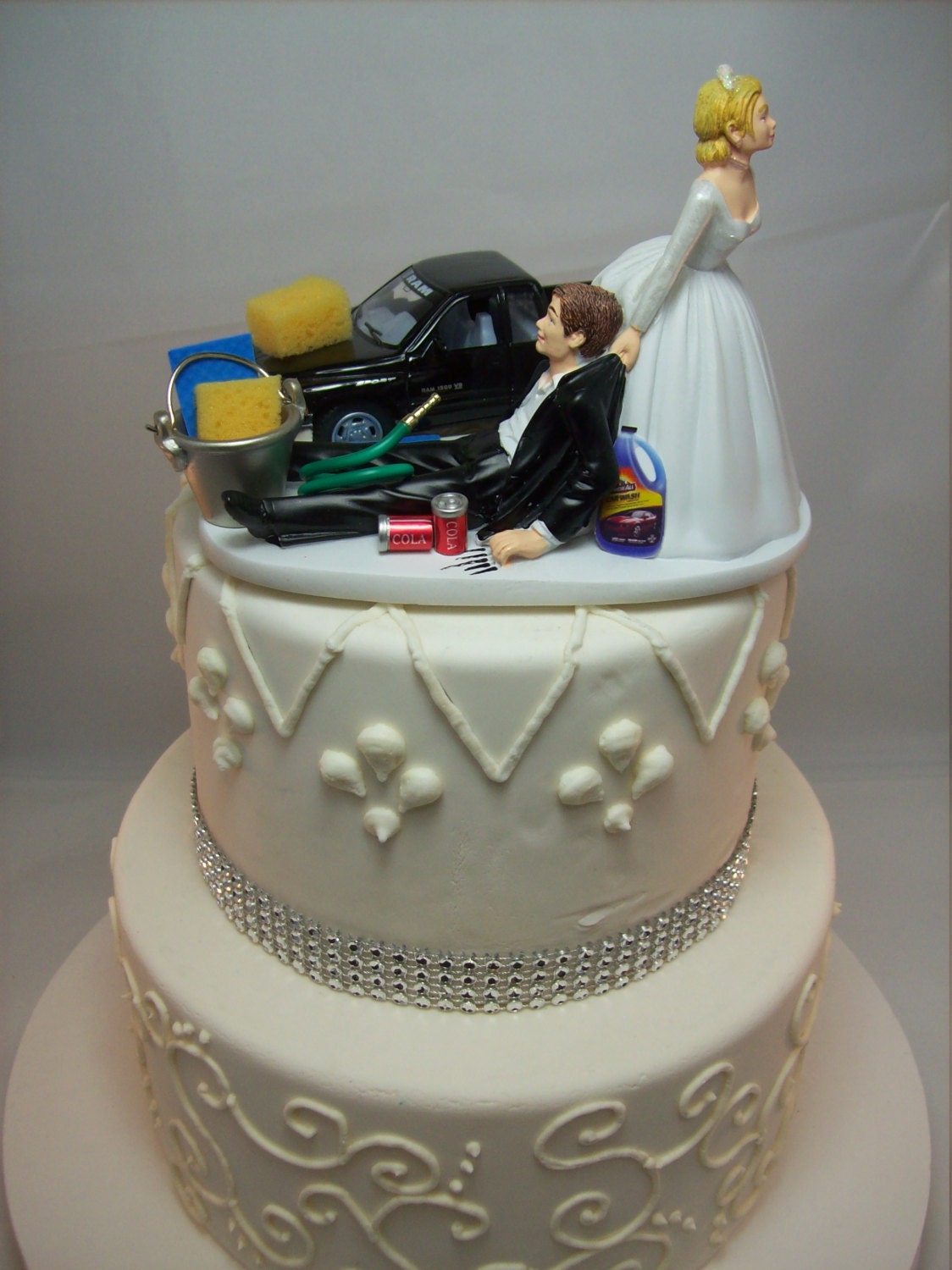 Funny Car Wash Ram 1500 V8 Black Truck 2014 Auto Wedding Cake Topper Sports Mr Mechanic Love Mrs Baby