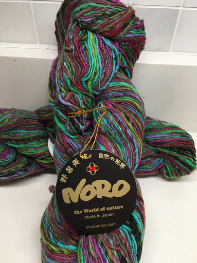 Noro Nishiki, Cotton/Poly Blend, Greens, Blues, Purples, Color 13, 262 Yds 198 Yds, 100G Worsted Wt. Ships Free