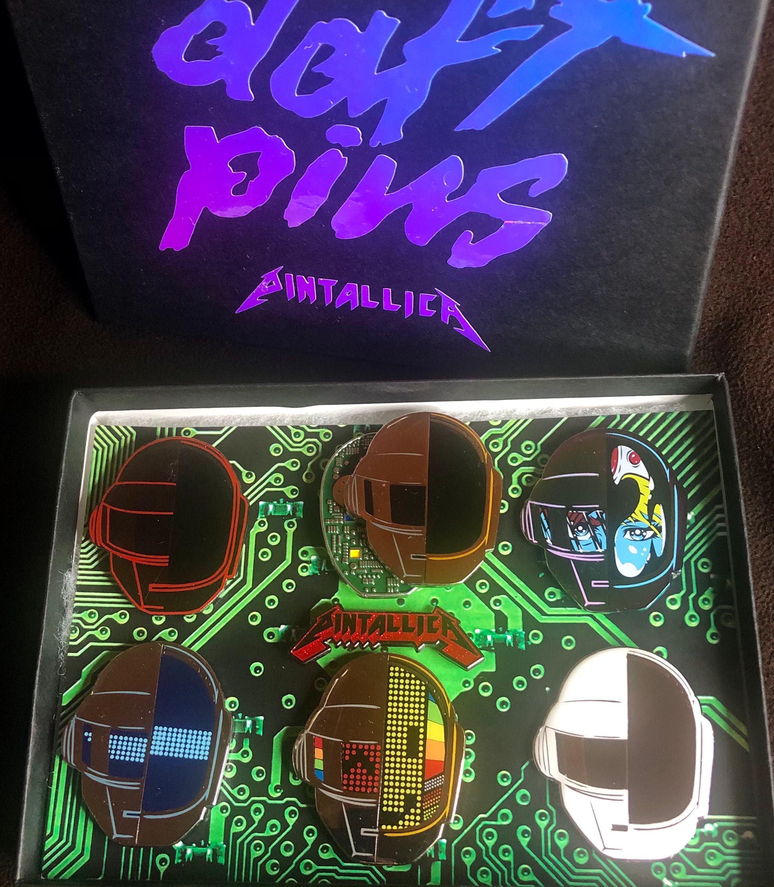Daft Punk Helmets Box Set Hard Enamel Pins - Discovery Alive 2007 Random Access Memories House Edm Lapel Pin