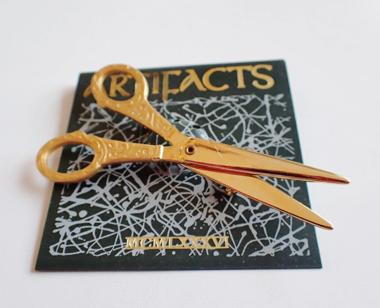 Jj Jonette Matte & Shiny Gold Scissors Brooch Pin