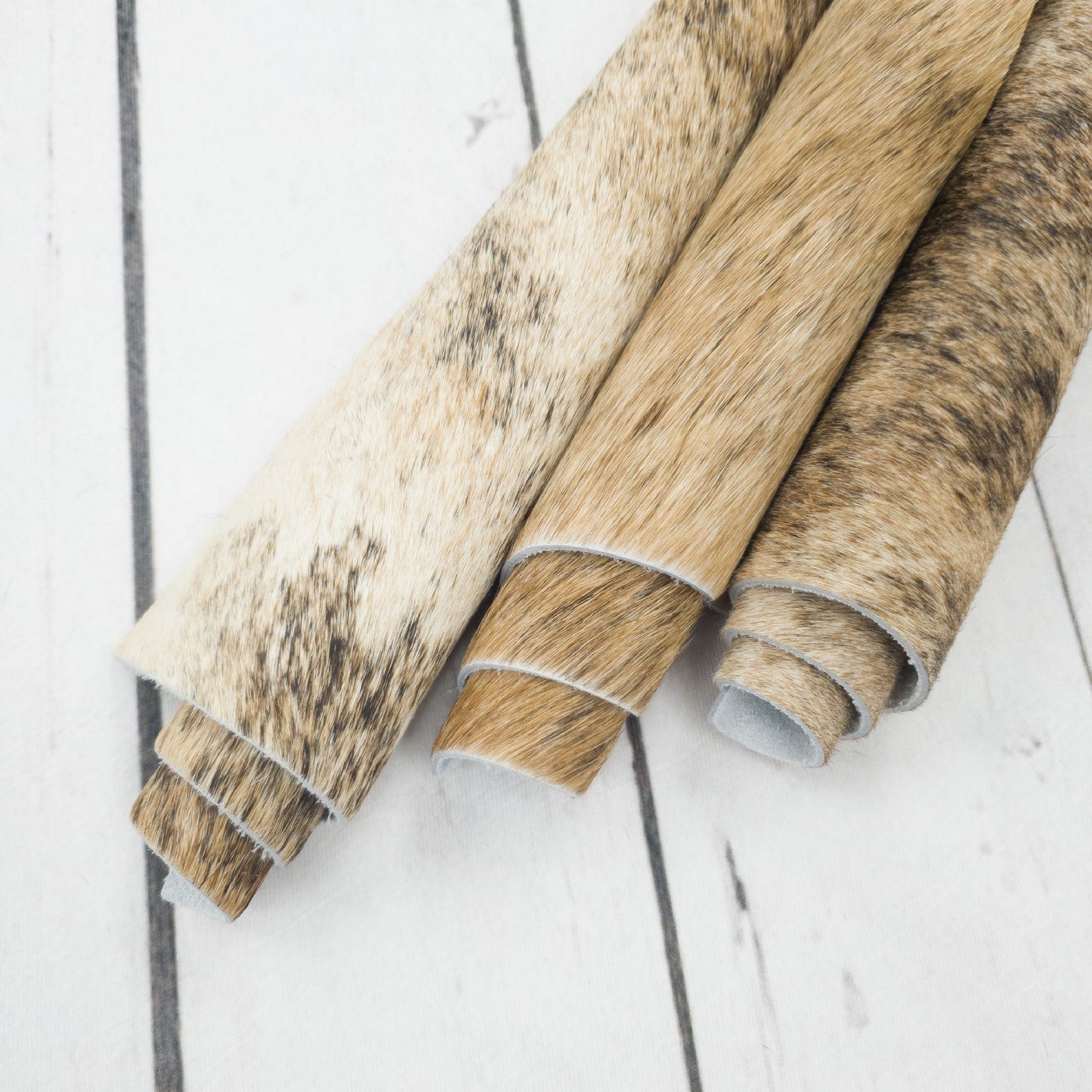 Genuine Hair On Leather, Light Brindle, Pre-Cut Leather Sheets, The Guy