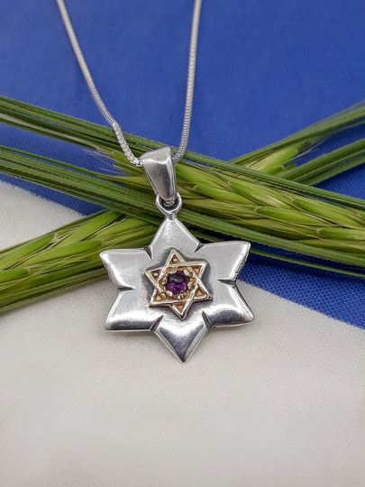 Jewish Star Necklace, 14K David Hebrew Gifts, Judaica Jewelry