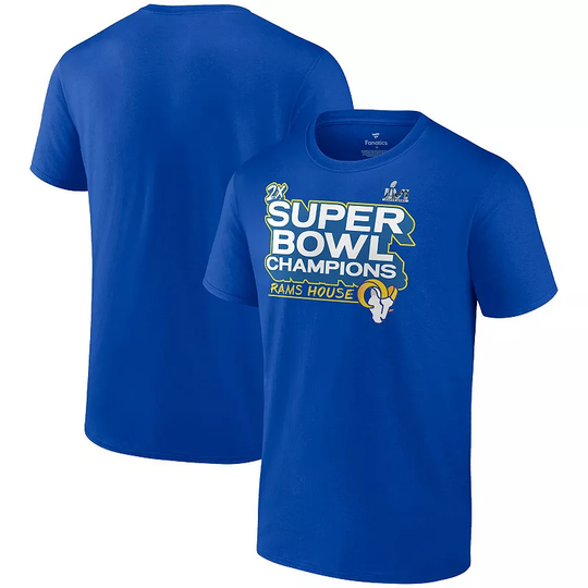 Men's Fanatics Branded Royal Los Angeles Rams Super Bowl LVI Champions Parade Celebration T-Shirt, Size: 4XL, LAR Blue