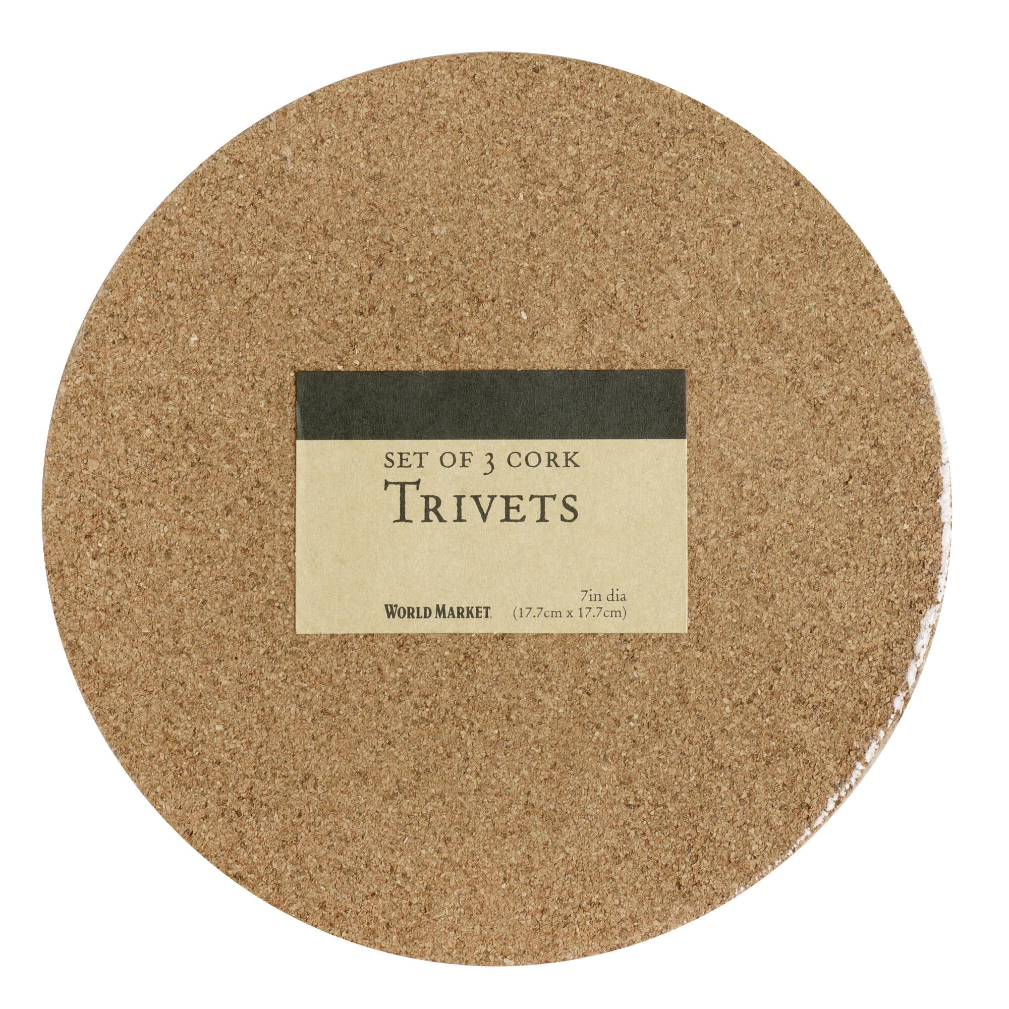 Round Cork Trivets 3 Pack: Natural by World Market