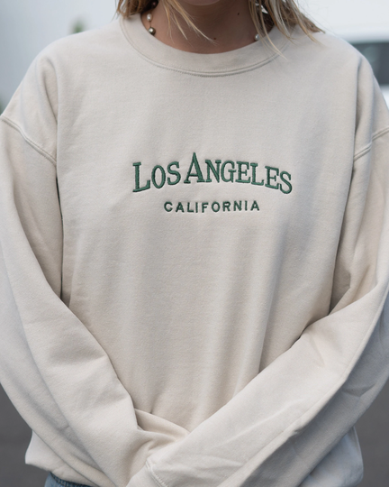 Los Angeles California Embroidered Crewneck Sweatshirt - Vintage Classic Sweater Design