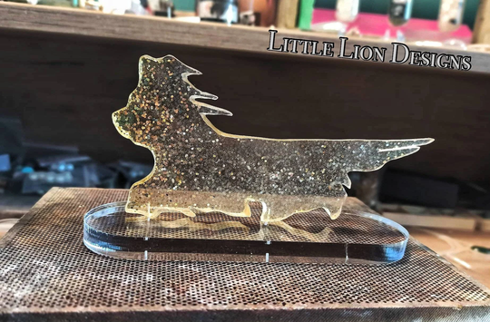 Skye Terrier Figurine Handcrafted(Home Decor Gift Dog Show Little Lion Design/