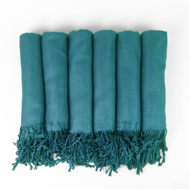 Pashmina Shawl Sea - Teal Blue Bridesmaid Gift, Wedding Favor, Bridal Party Gift Monogrammable