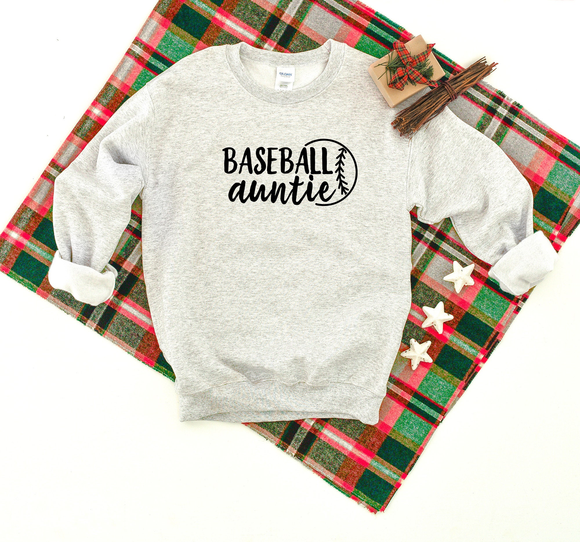 Auntie, Baseball Auntie Heavy Blend Crewneck Sweatshirt, Sweater, Game Day, Love, Sweater