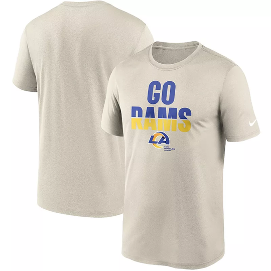 Men's Nike Bone Los Angeles Rams Logo Legend Local Phrase Performance T-Shirt, Size: XL, Beige Over
